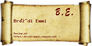 Bródi Emmi névjegykártya